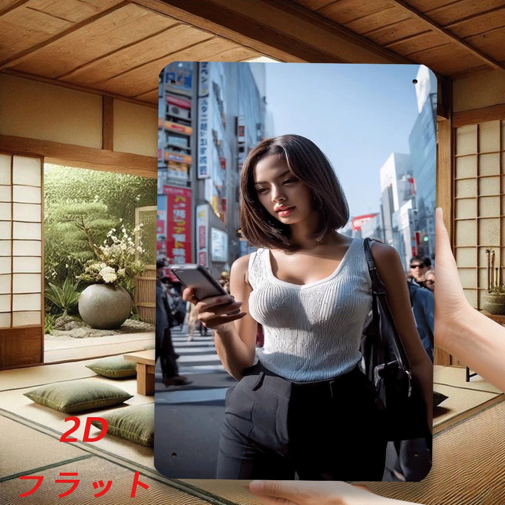 Urban Street Fashion Photography - Retro Metal Tin Sign Urban Fashion
