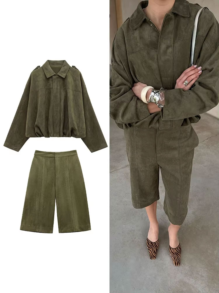 Street Fashion Jacket - HH Female Street Fashion Suede Texture