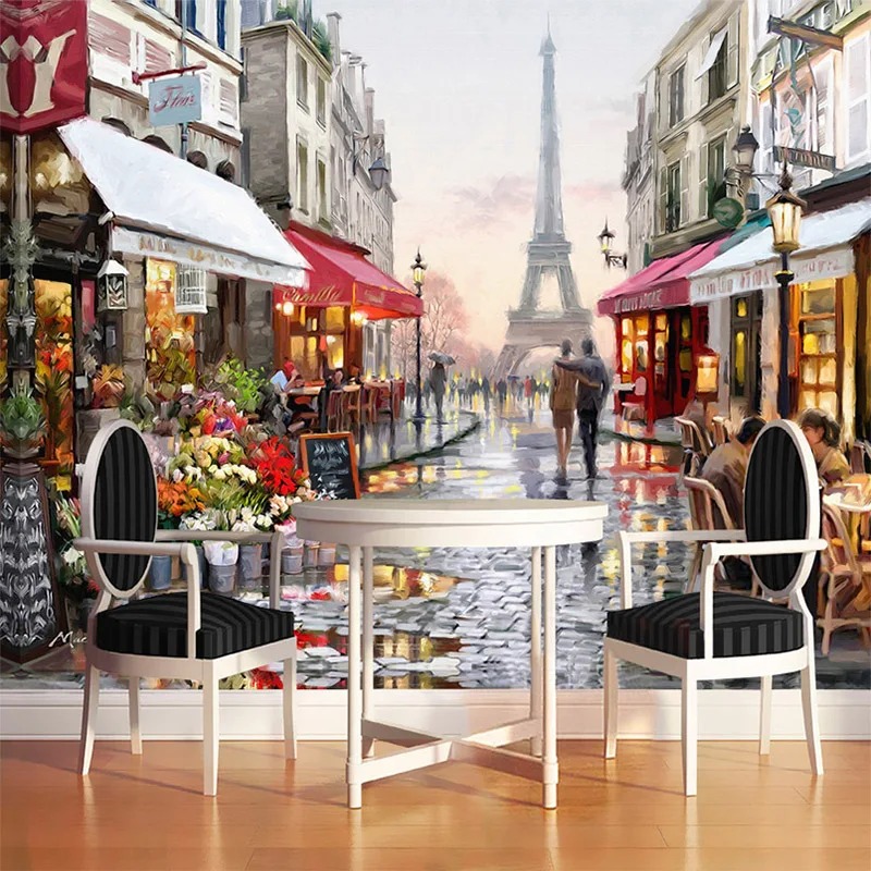 European Style Street Oil Pain - Street Fashion Wallpaper 评论和价格