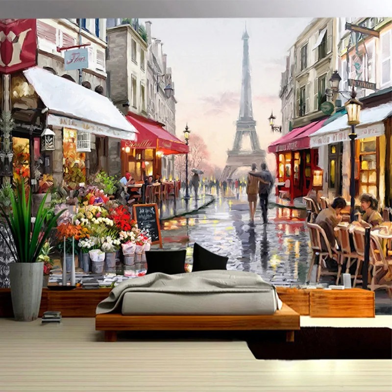 European Style Street Oil Pain - Street Fashion Wallpaper 评论和价格