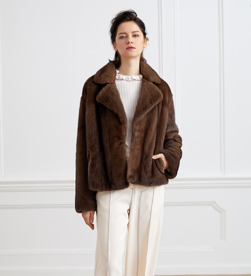 Women's 100% Genuine Mink Fur  - Street Fashion Logo 评论和价格