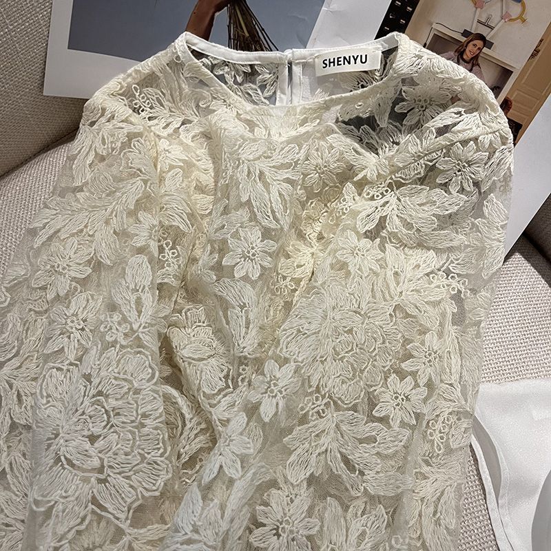 MEXZT Elegant Sheer White Shir - Street Fashion Korea 评论和价格