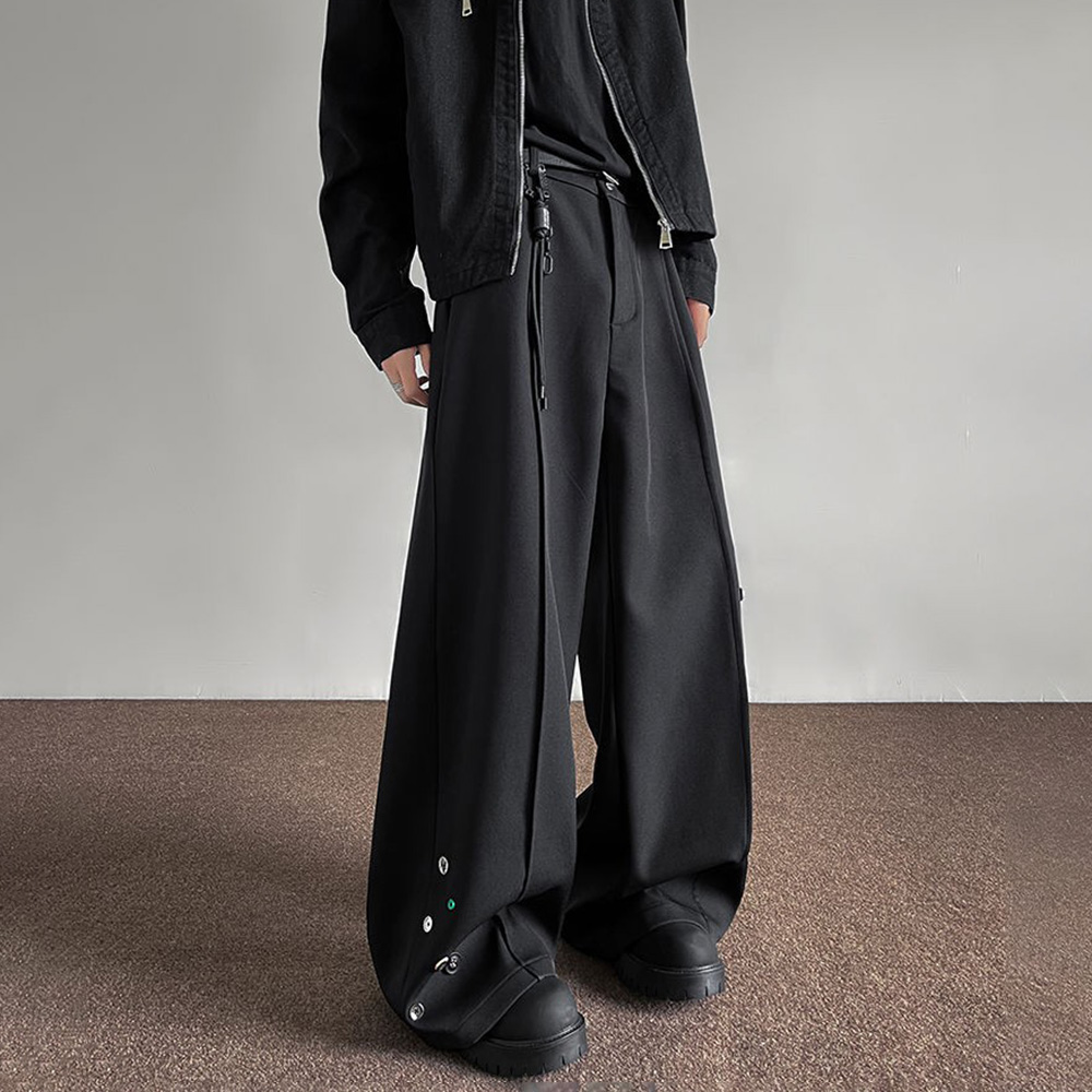 Mens Trousers Button Decoratio - Street Fashion Youth 评论和价格