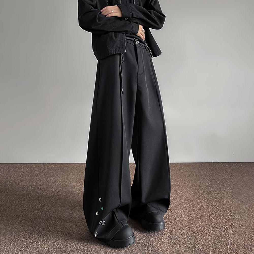 Mens Trousers Button Decoratio - Street Fashion Youth 评论和价格