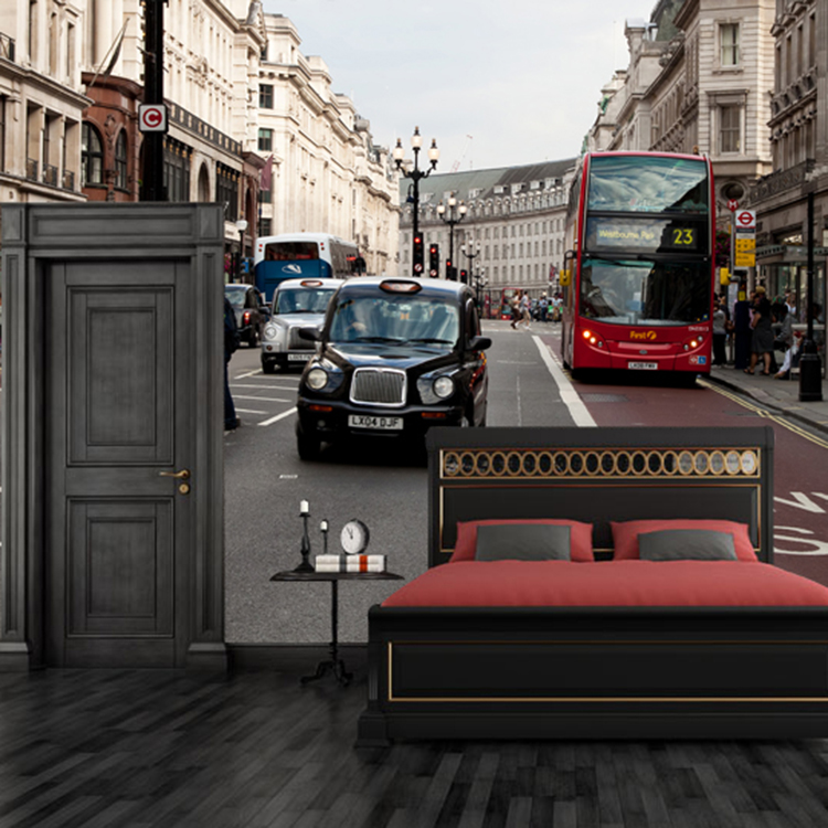 Custom 3D City street scene mu - Street Fashion Wallpaper 评论和价格