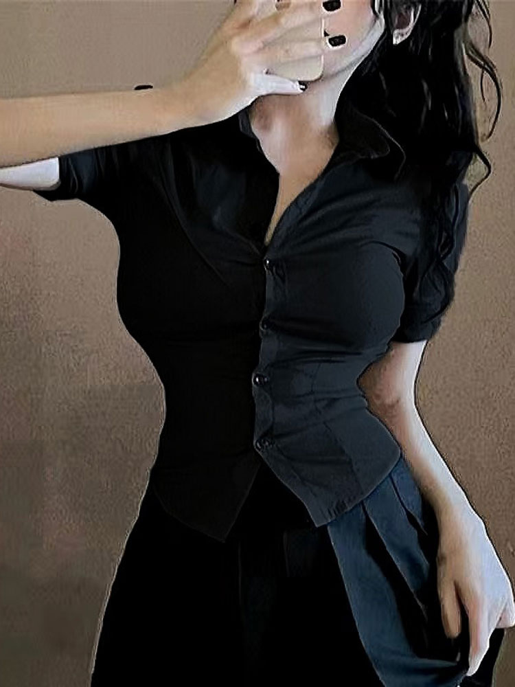Fashion Woman Blouse Elastic S - Street Fashion Korea 评论和价格
